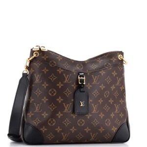 Louis Vuitton Black Monogram Canvas Odeon MM For Sale